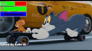 Tom and Jerry (2021) Skateboard Scene with healthbars