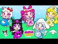 Hello kitty cinamoroll kuromi my melody are pregnant  toca life story