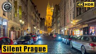 Silent Prague: Empty Streets &amp; Friday Night in Malá Strana | 4K HDR ASMR