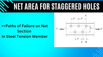 Net area for staggered holes in steel  tension member| staggered holes steel design example