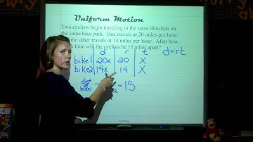 Algebra:   Uniform Motion Problems   Sec 3-9