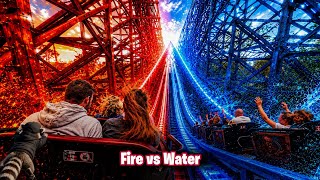 Fire vs Water: Joris en de Draak POV at Efteling 🔥🐉 | Wooden Racing Coaster