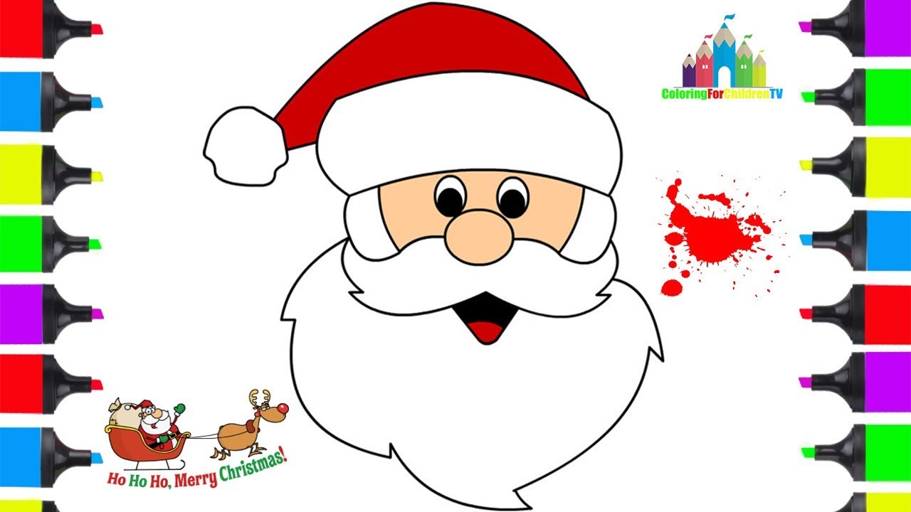 How To Wiki 89 How To Draw Santa Claus Face With Colour