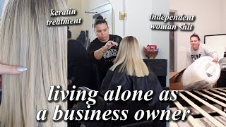 A day in the life of a salon owner // Do hair with me, pilates class, putting together my new bed