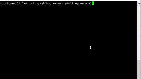 Create MySQL Database backup with mysqldump