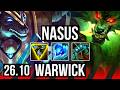 NASUS vs WARWICK (TOP) | Stormraider's Surge, Good KDA: 19/2/7, 41K damage | KR Master | 26.10