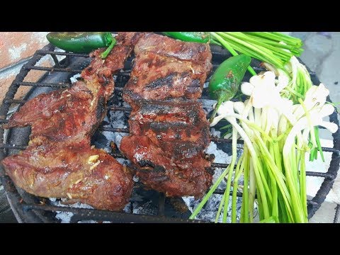 Asar A La Parrilla La Carne En El Asador Con Carbón. Cevapcici,  Hamburguesas Y Salchichas En La Barbacoa De Carbón De Barbacoa En La  Naturaleza Fotos, retratos, imágenes y fotografía de archivo