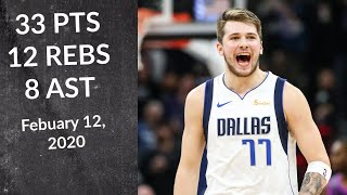 Luka Doncic 33 PTS 12 REBS 8 AST | Mavs vs Kings | Full Highlights 2\/12\/2020