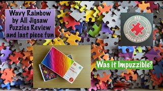 Wavy Rainbow gradient impuzzible jigsaw puzzle review and last piece fun. All Jigsaw Puzzle review.