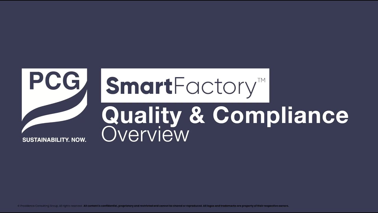 PCG SmartFactory Quality Compliance Overview