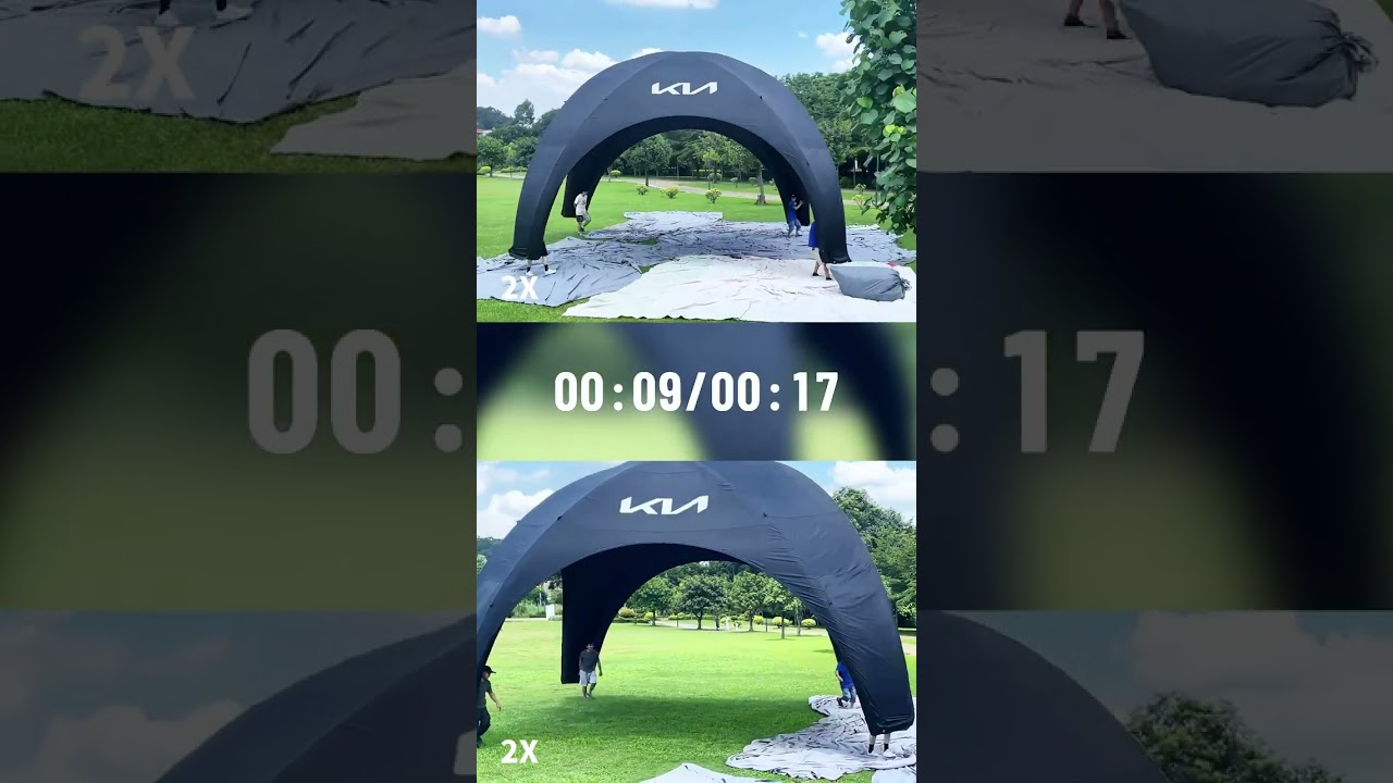 Easily Carry Large Inflatable Tents! 4-Person Team Outdoor Deflation & Packing Test