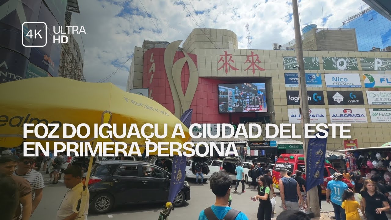 Desde Foz do Iguaçu (Br) A Ciudad Del Este (Py) - Primera persona 4k 🇵🇾🇧🇷