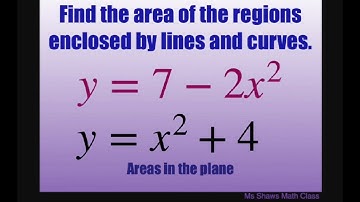 Find areas of region enclosed by y = x +4, and y = 7-2x^2. Areas in the Plane