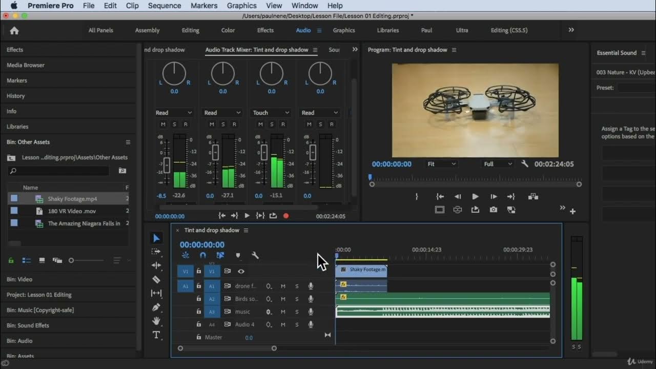 How to Use Audio Track MixerAdobe Premiere Pro Complete Video Editing