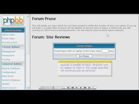 Pruning forums in phpBB