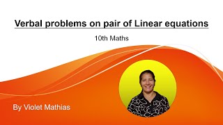 Verbal problems on pair of Linear Equations