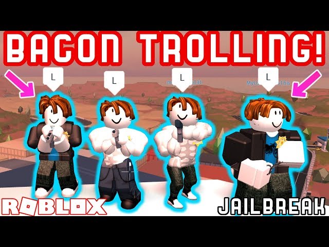 Bacon Gang Trolling In Jailbreak Roblox Jailbreak Ft Myusernamesthis Joeydaplayer Deejusgames Youtube - roblox gameplay jailbreak trolling