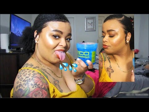 sexy-sleek-bun-/-puff-on-4c-hair-|-ft.-eco-styler-blue-sport-styling-gel