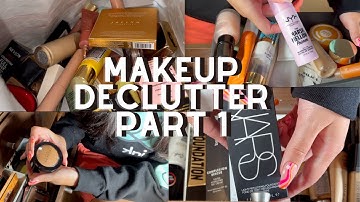 Makeup Declutter Part 1 | Primer, Foundation, Bronzer, Blush etc. | Angele Jelly Altieri