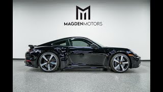 2022 Porsche Turbo S for Sale - Black over Slate Grey/Chalk Full Leather Interior Walkaround