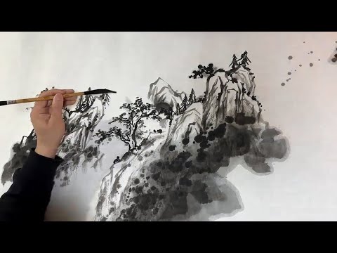 屏風　Sumi-e a painting in black ＆white Continuing Sumi Painting | Kirkland, WA Patch