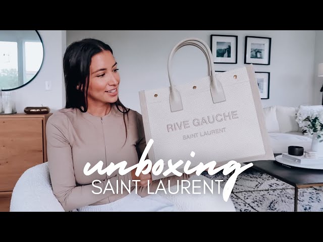 SAINT LAURENT RIVE GAUCHE LINEN BAG UNBOXING