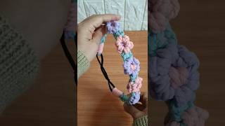 Macrame Flowers Headband. #diy #macrame #headband #bandana #bando #shorts