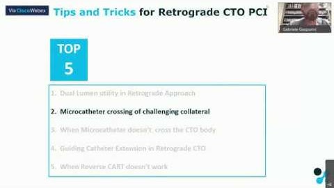 Webinar Series Topic 3 - Retrograde PCI