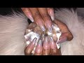 Acrylic Nails Fill With Nude Holographic Ombre