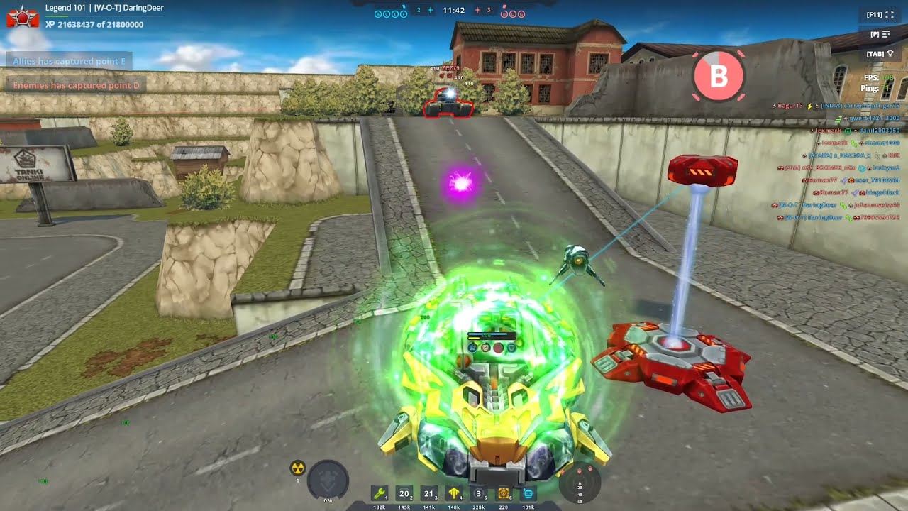 Twins & Striker & Smoky/Paladin/Hyperion on Lost Temple CP Tanki