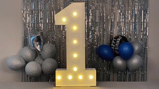 3FT Marquee Light Up Number 1 Instruction