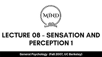 Lecture 08 - Sensation and Perception 1 - General Psychology | UC Berkeley Webcast