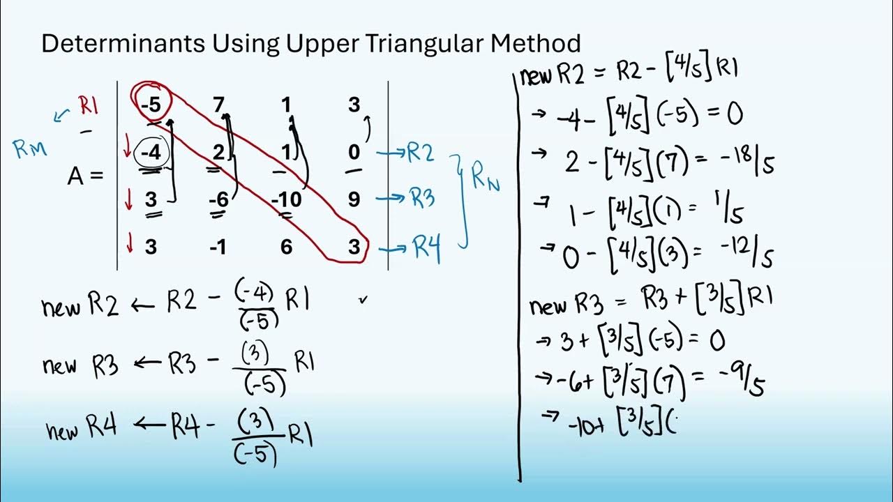 Determinants Using Upper Triangular Method - YouTube