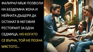 видео: Фалирал мъж позволи на бездомна жена и нейната дъщеря да останат в неговия ресторант за една седмица картинка: Фалирал мъж позволи на бездомна жена и нейната дъщеря да останат в неговия ресторант за една седмица