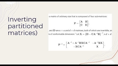 Inverting partitioned matrices formula