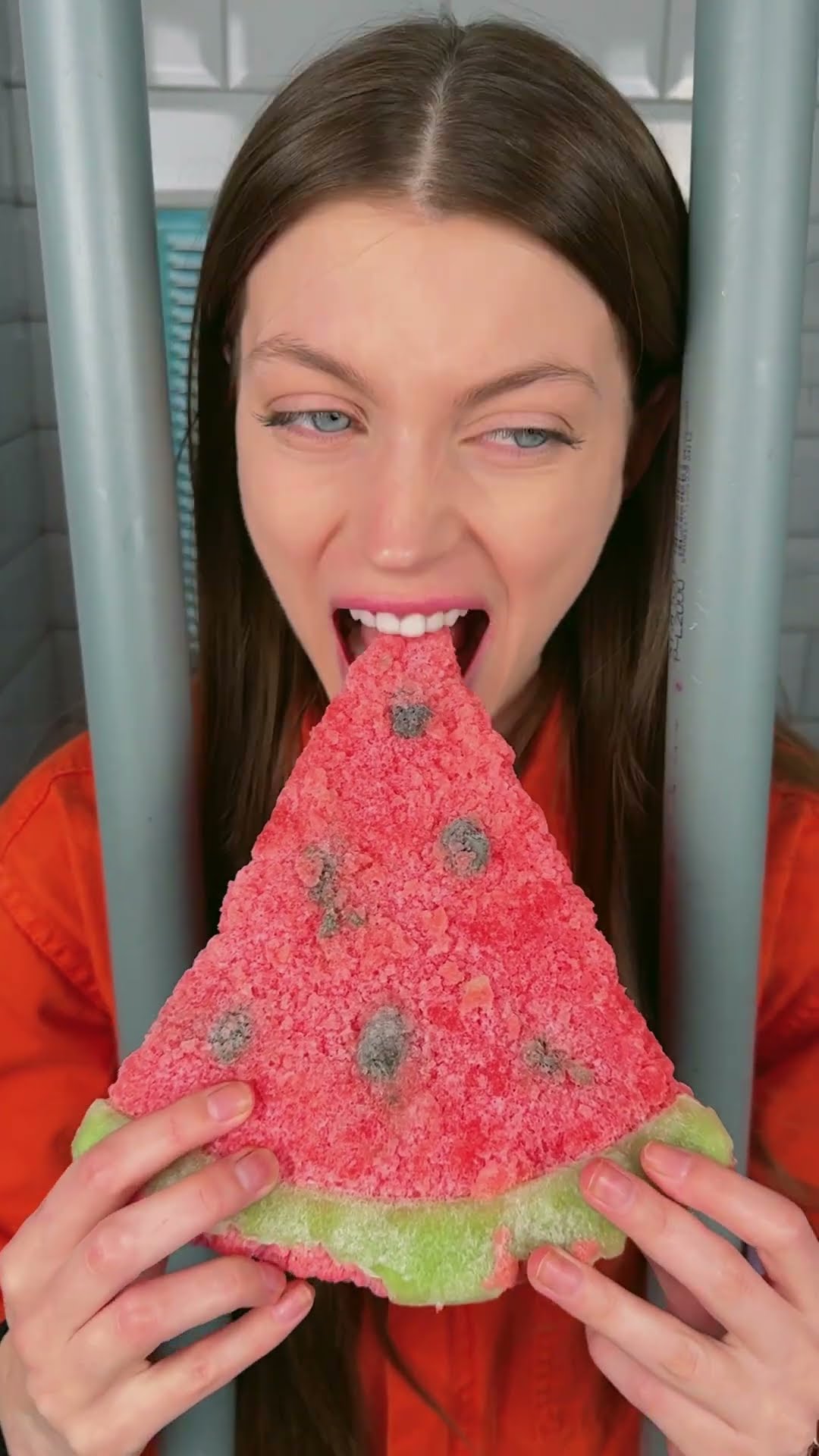 I Made GIANT Frozen Gummy Watermelon ? #shorts
