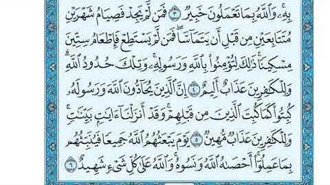 سورة المجادلة من ١-٨