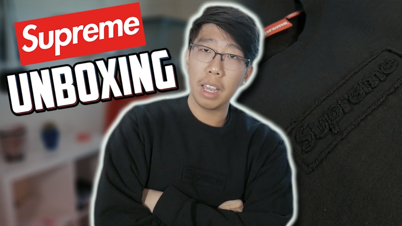 SUPREME CUTOUT LOGO CREWNECK UNBOXING AND REVIEW