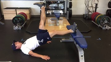 Single Leg Hamstring Bridge on Bench