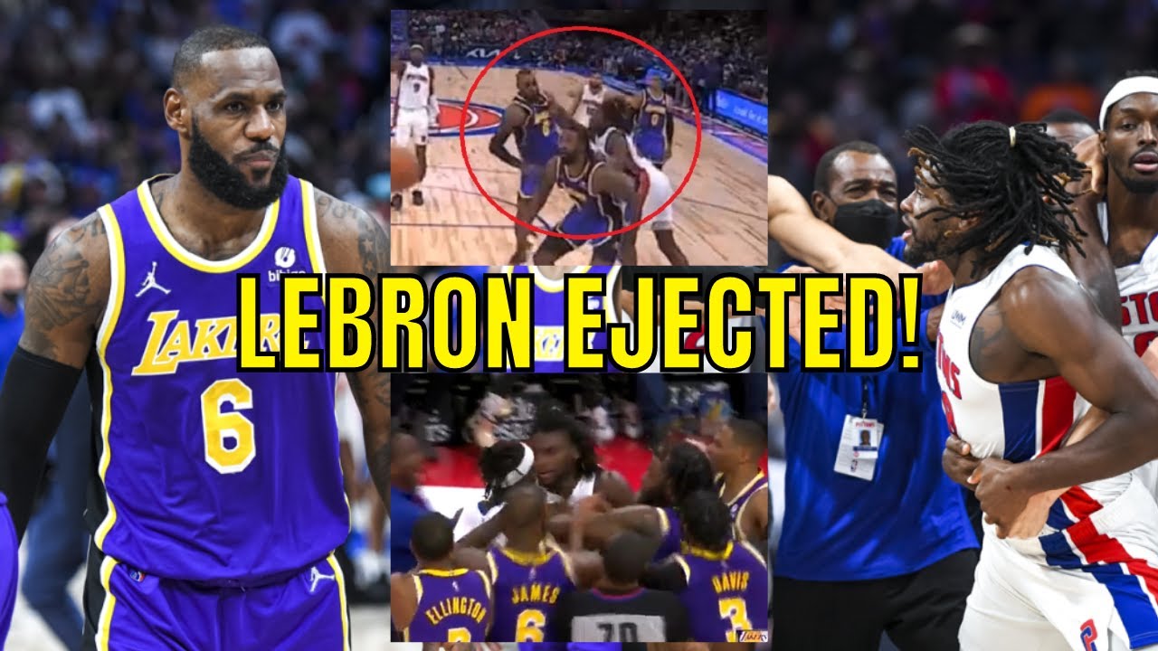 LeBron James GETS EJECTED After Sucker Punching Isaiah Stewart | Lakers ...