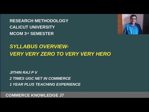 Mcom Research Methodology Syllabus Overview  Calicut University 3rd semester Mcom