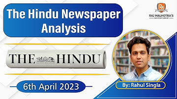 The Hindu Newspaper Analysis 6 April 2023 | UPSC CSE |