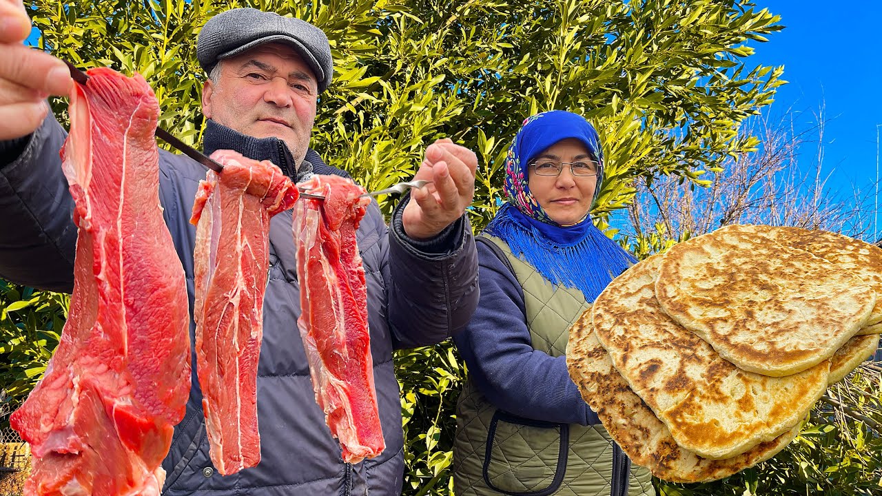 RURAL VILLAGE LIFE AZERBAİJAN! FAVORİTE JUICY DISH RECIPE OUTDOOR