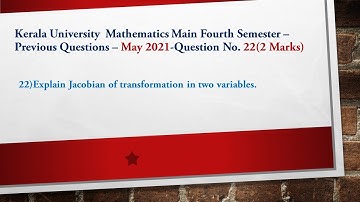 Kerala University BSc Mathematics Main Fourth Semester-Previous Question Paper-May 2021