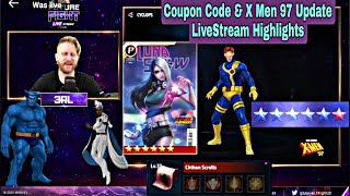 Coupon Code &amp; X Men 97 Update LiveStream Highlights - Marvel Future Fight