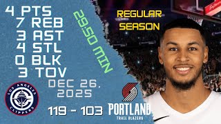 Kris Murray Player Full High Lowlights vs CLIPPERS 26 12 2025 NBA REGULAR SEASON Game
