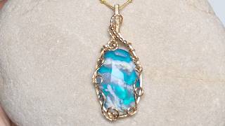 Swirly Wire Wrapped Gold-Fill Pendant Tutorial 4K