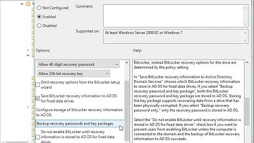 Backing Up BitLocker Recovery Keys to Active Directory with Group Policy - Exam 70-398