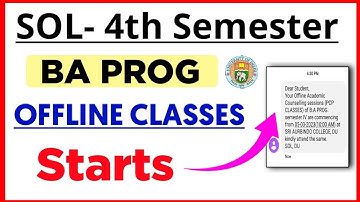 SOL BA PROG Fourth Semester Offline Classes Starts 2023 | Sol fourth semester Offline Classes 2023