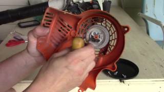 replacing the starter cord on a Stihl gas blower